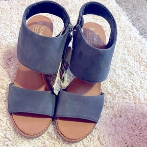 TOMS MAJORCA CUTOUT BLUESTONE NUBUCK